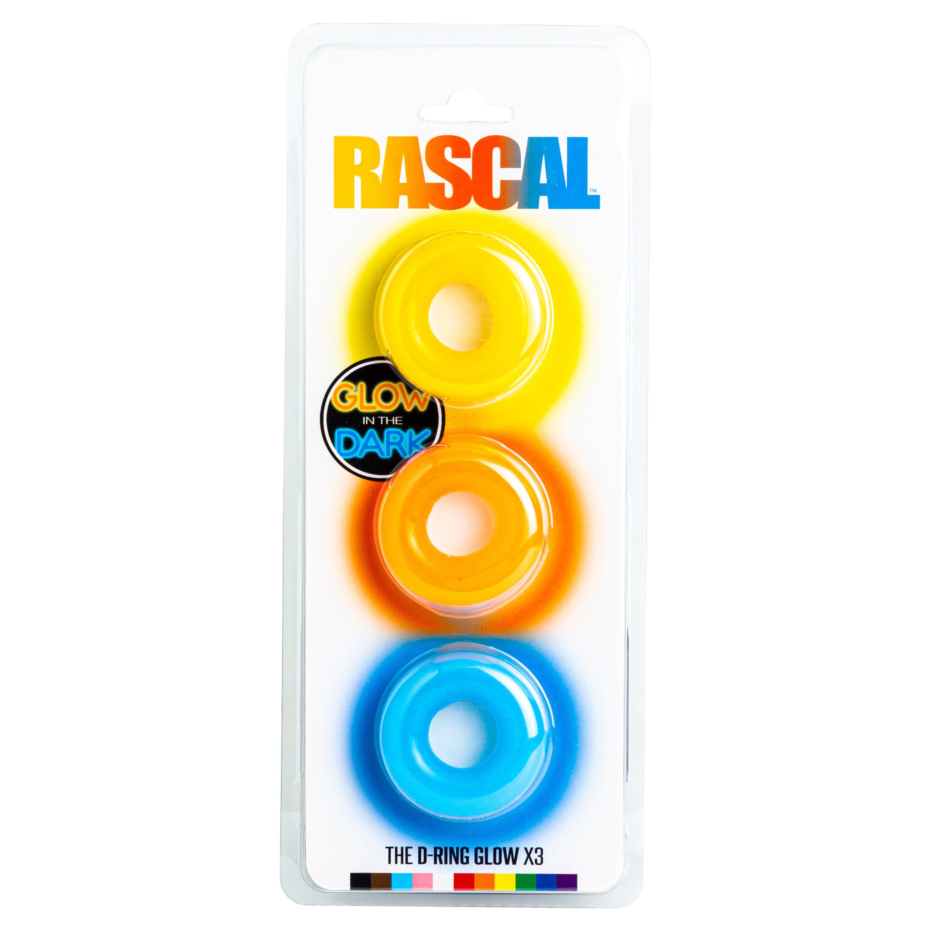 Rascal The D-Ring Glow X3 Glow In The Dark Cockrings (3 Per Set)