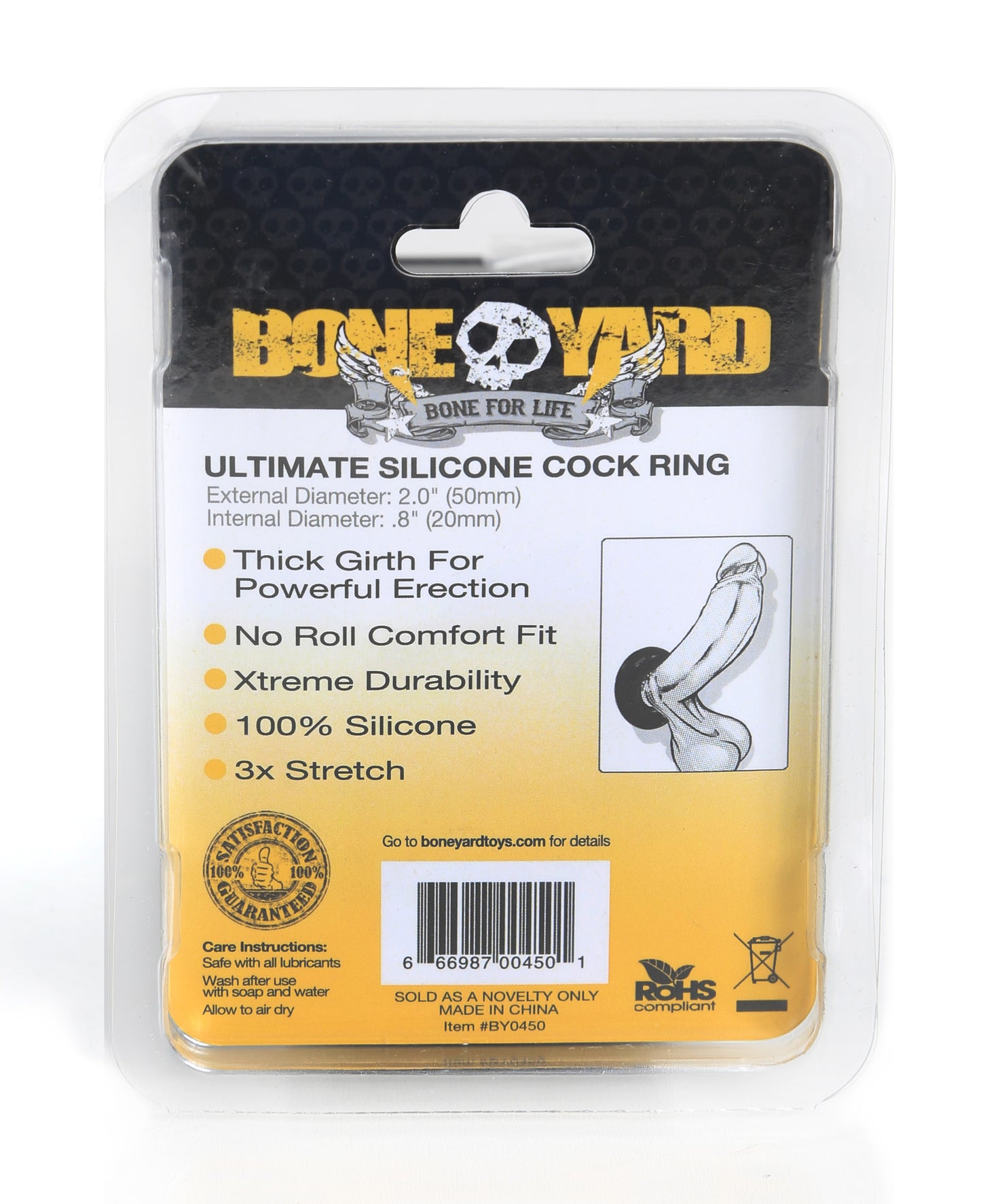 Boneyard - Ultimate Silicone Cock Ring Black